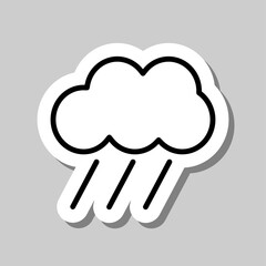 Cloud rain simple icon. Flat desing. Sticker with shadow on gray background.ai