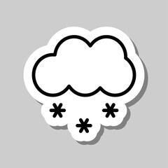 Cloud snow simple icon. Flat desing. Sticker with shadow on gray background.ai