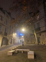 Place de nuit à Montpellier, Occitanie