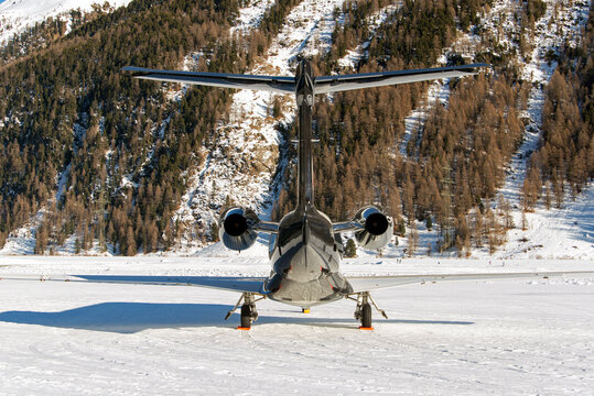 Rear View Of A Private Jet