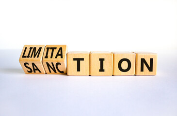 Sanction and limitation symbol. Turned wooden cubes and changed the word limitation to sanction....
