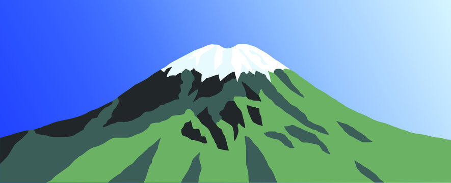 volcano El Misti, beautiful mount near Arequipa city in Peru. Vector illustration logo