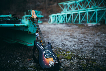 Close-up of the electric guitar - obrazy, fototapety, plakaty