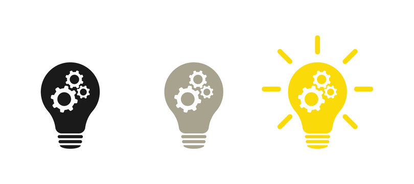 Lamp and Cogwheel - An innovative lamp and gear. Web design.