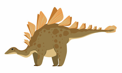 Dinosaur Stegosaurus. Huge prehistoric animals. Vector Illustration