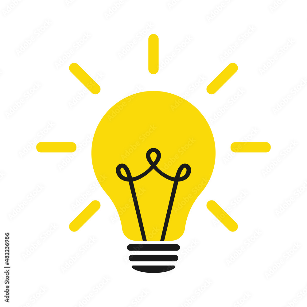 Wall mural Light bulb icon. Vector logo template in trendy flat style. Illustration.