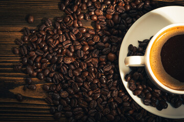 coffe beans on dark background