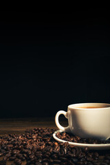 coffe beans on dark background