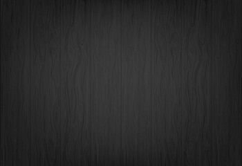 Wood planks flat Texture, Realistic black wooden board. vector
