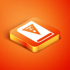Isometric 26 November india constitution day icon isolated on orange background. Vector