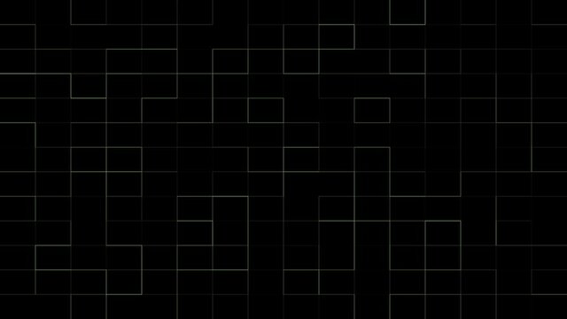 Field Of Rectangles Loop . Abstract rectangles background. 3D animation of moving rectangles. Seamless loop.