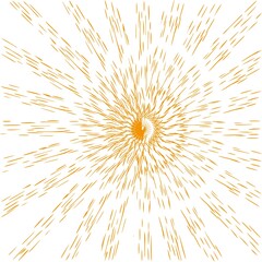 Sun rays. Simple vector abstract illustration of yellow broken lines