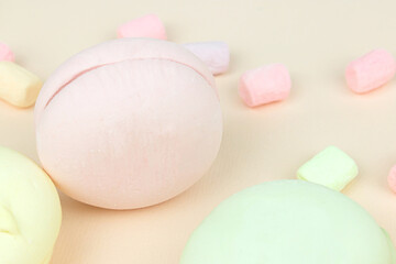 Tasty colorful marshmallow macaroon. Gourmet Colored Macaroon Cookies. Holiday time concept