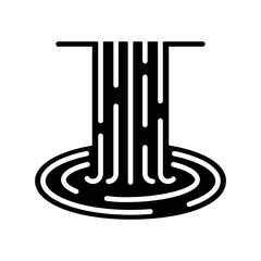 Waterfall of natural vacation vector glyph icon © nasik