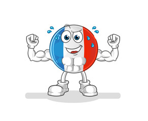 french flag muscular cartoon. cartoon mascot vector