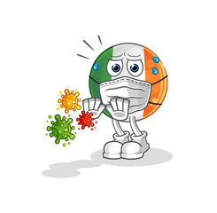 irish flag refuse viruses cartoon. cartoon mascot vector