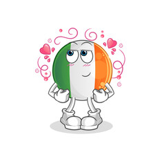 irish flag shy vector. cartoon character