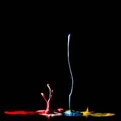 Colourful Paint Splash - Black Background