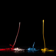 Colourful Paint Splash - Black Background