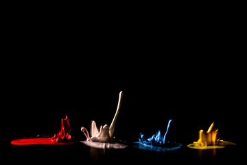 Colourful Paint Splash - Black Background