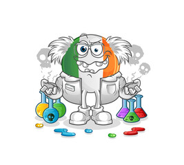 irish flag mad scientist illustration. character vector