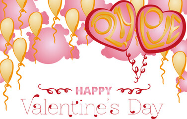 Happy valentines day background template with heart shaped illustration. Vector illustration