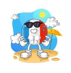 Obraz premium french flag sunbathing in summer. character vector