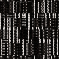 Monochrome Washed Canvas Textured Distressed Background. Seamless black and white upholstery fabric pattern design  - obrazy, fototapety, plakaty