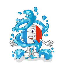 french flag fresh with water mascot. cartoon vector