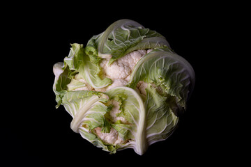 Gennevilliers, France - 01 21 2022: vegetable still life. Studio shot of a cauliflower