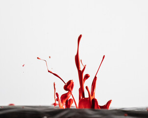 Red Paint Splash - White Background
