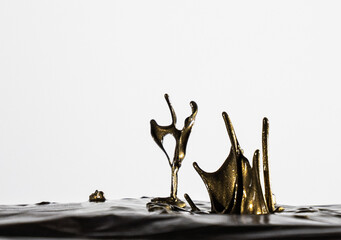Gold Paint Splash - White Background