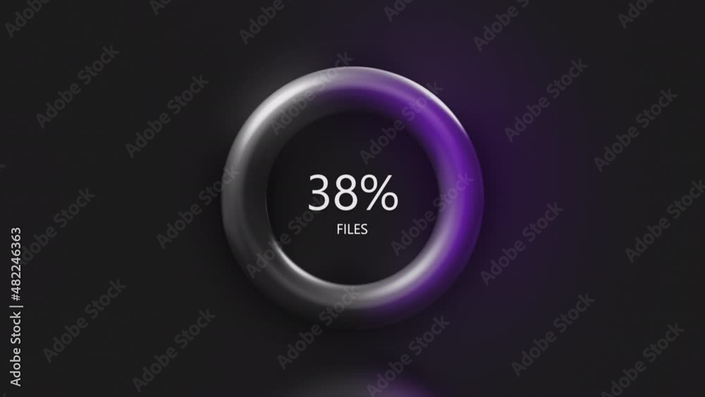 Poster loading ring with percentages. motion. ring with moving colored loading line and increase in number 