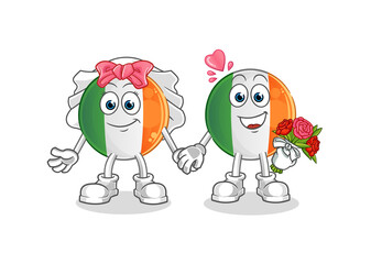 irish flag wedding cartoon. cartoon mascot vector