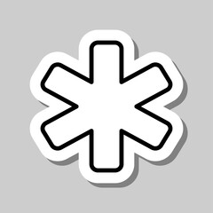Medical symbol simple icon vector. Flat desing. Sticker with shadow on gray background.ai