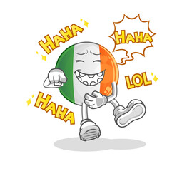 irish flag Laugh Out Loud character. cartoon mascot vector