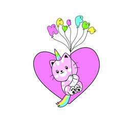 Sweet  print design with slogan. Vector illustration design for fashion fabrics, prints.