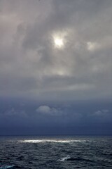 Heavy clouds over open sea
