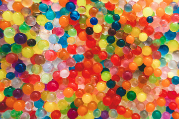 Fototapeta na wymiar colored orbiz, balls. Many multicolored orbits, helium balls