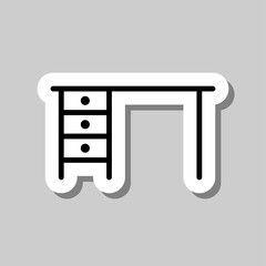 Table simple icon vector. Flat desing. Sticker with shadow on gray background.ai