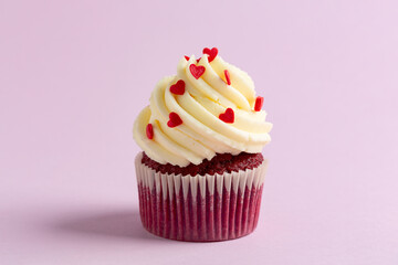 Traditional Red Velvet cupcake.