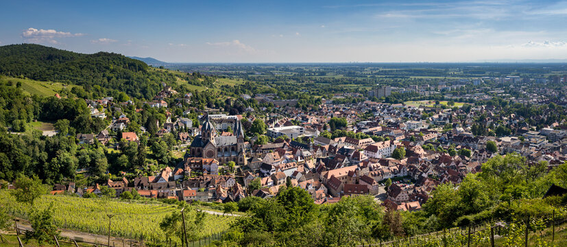 Panoramic view on Heppenheim, Germany.