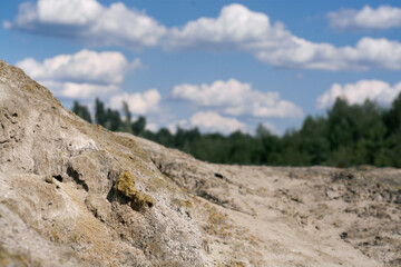 evaporite minerals on the sand at the lake