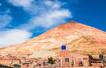 Cerro Rico mountain and cityscape of Potosi, Bolivia