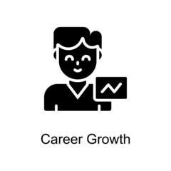 Career Growth vector Solid icon for web isolated on white background EPS 10 file