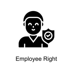Employee Right vector Solid icon for web isolated on white background EPS 10 file