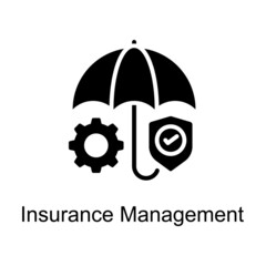 Insurance Management vector Solid icon for web isolated on white background EPS 10 file
