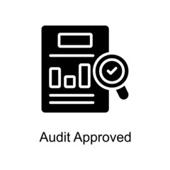 Audit Approved vector Solid icon for web isolated on white background EPS 10 file