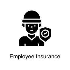 Employee Insurance vector Solid icon for web isolated on white background EPS 10 file