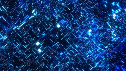 VJ グリッド サイバー空間 トンネル 青 [別Verあり]